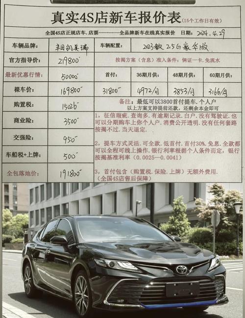 新款丰田凯美瑞报价及图片(新款丰田凯美瑞2020款图片报价)